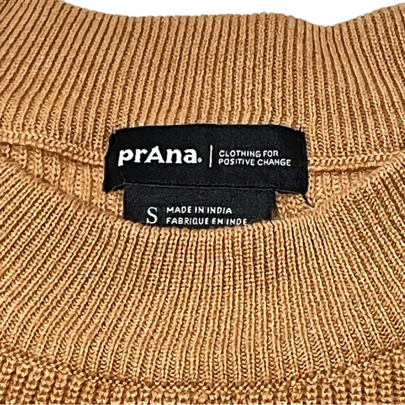 Prana Desert Road knit crew neck sweater Sz S fall pullover orange brown - Picture 4 of 9